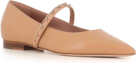 Malone Souliers Beige Leren Ballerina Platte Schoenen Beige Dames