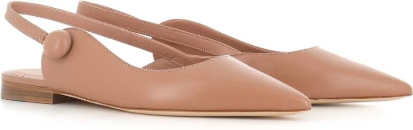 Malone Souliers Beige Leren Slingback Ballerina Schoenen Beige Dames