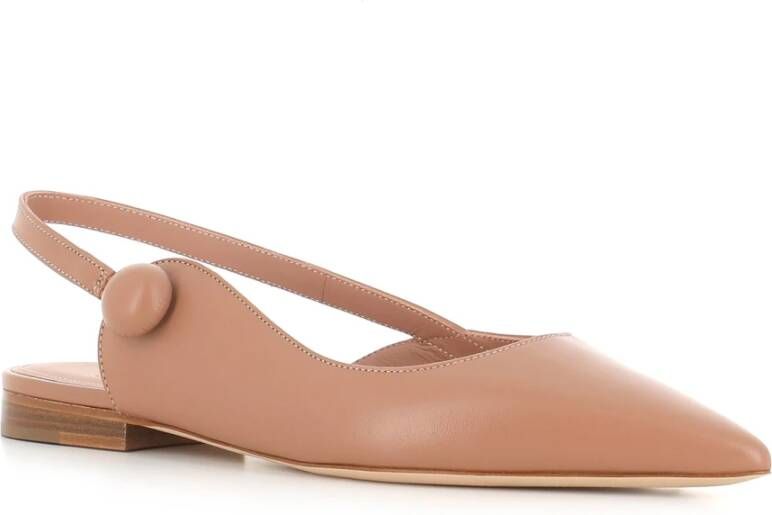 Malone Souliers Beige Leren Slingback Ballerina Schoenen Beige Dames