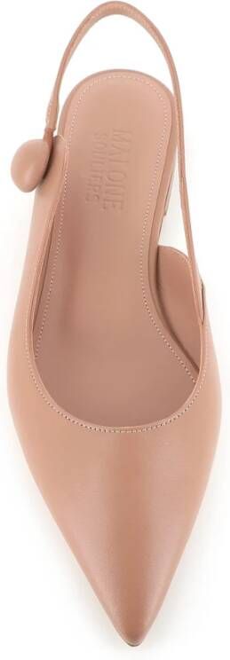 Malone Souliers Beige Leren Slingback Ballerina Schoenen Beige Dames