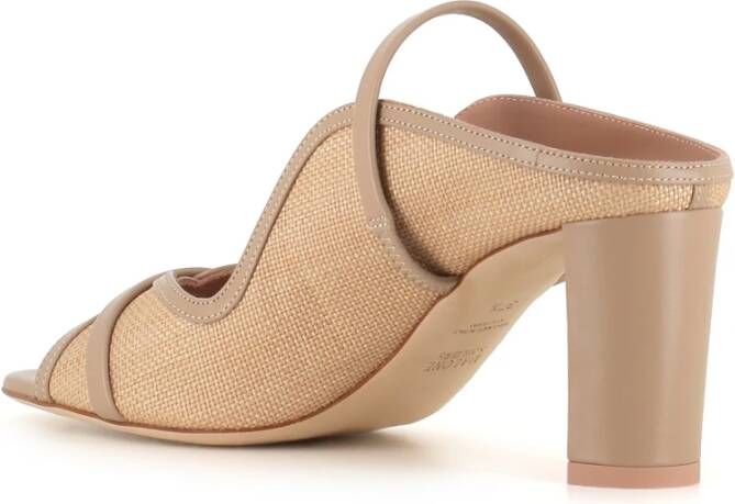 Malone Souliers Beige Raffia Elastische Leren Sandaal Beige Dames