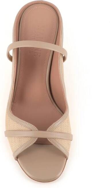 Malone Souliers Beige Raffia Elastische Leren Sandaal Beige Dames