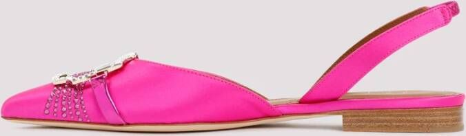 Malone Souliers Fuchsia Strass Ballerina Flats Pink Dames