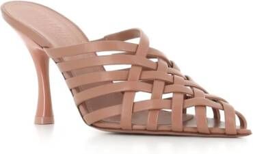 Malone Souliers Nude Leren Geweven Band Sandalen Beige Dames