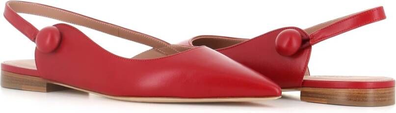 Malone Souliers Rode leren ballerina schoenen met slingback Red Dames