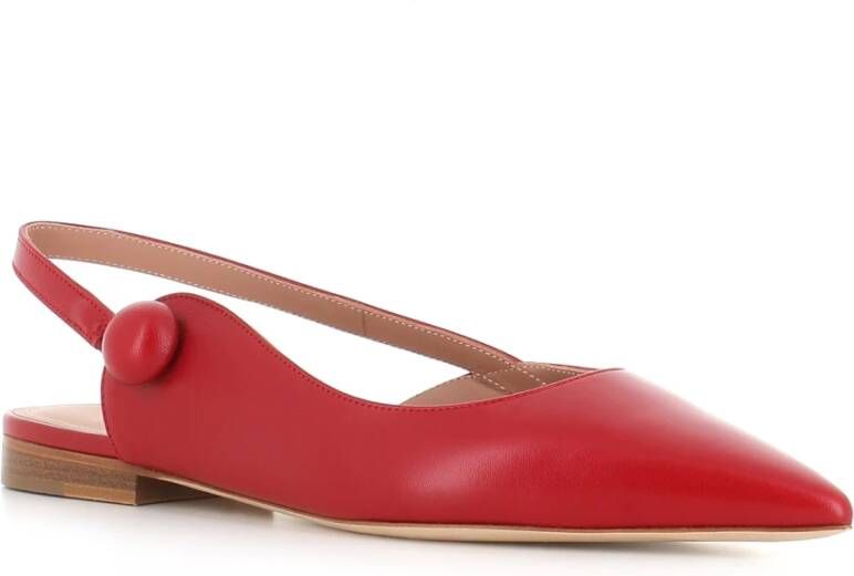 Malone Souliers Rode leren ballerina schoenen met slingback Red Dames