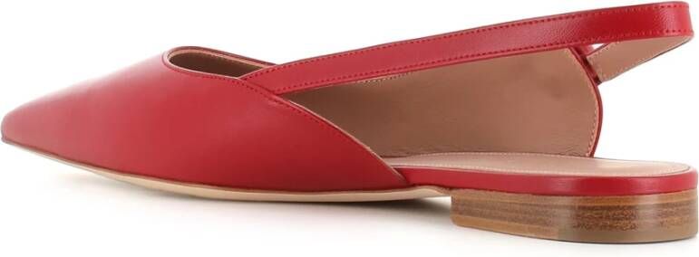 Malone Souliers Rode leren ballerina schoenen met slingback Red Dames