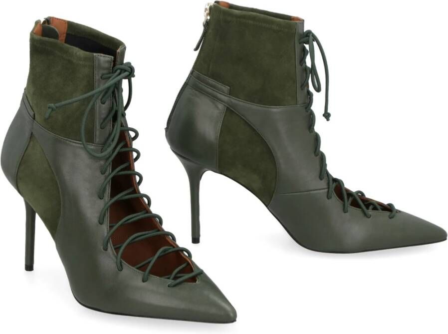 Malone Souliers Suede Stiletto Enkellaarzen Green Dames