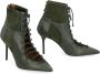 Malone Souliers Suede Stiletto Enkellaarzen Green Dames - Thumbnail 2