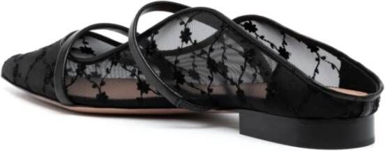 Malone Souliers Zwarte Bloemenborduurwerk Mesh Sandalen Black Dames