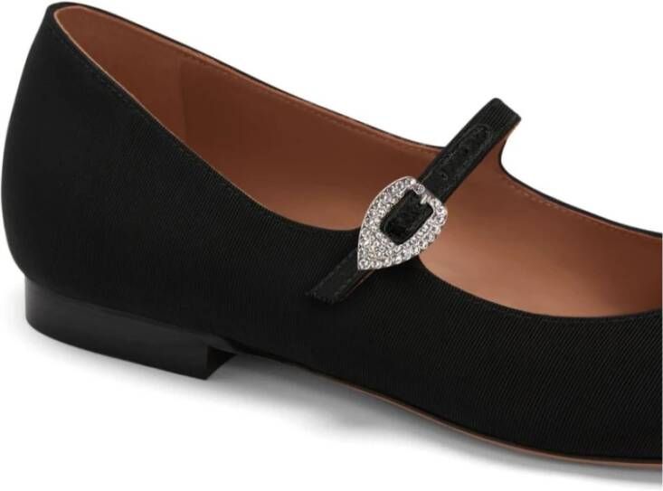 Malone Souliers Zwarte Kristal Gesp Ballerina Flats Black Dames