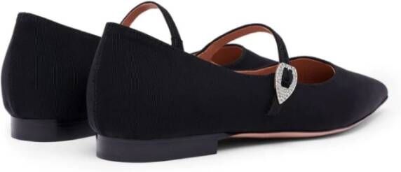 Malone Souliers Zwarte Kristal Gesp Ballerina Flats Black Dames