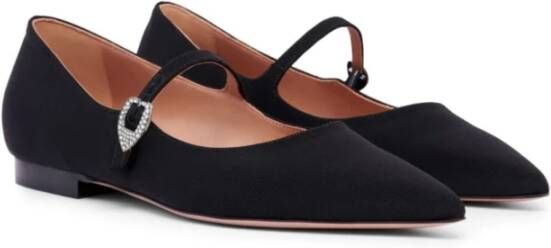 Malone Souliers Zwarte Kristal Gesp Ballerina Flats Black Dames