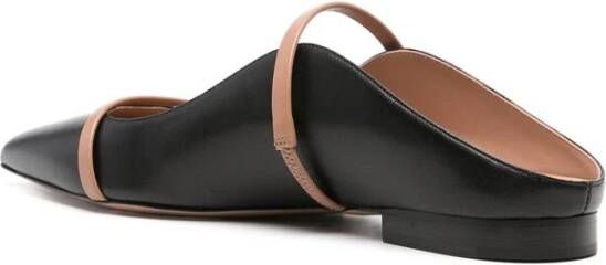 Malone Souliers Zwarte Leren Instap Puntige Neus Schoenen Black Dames