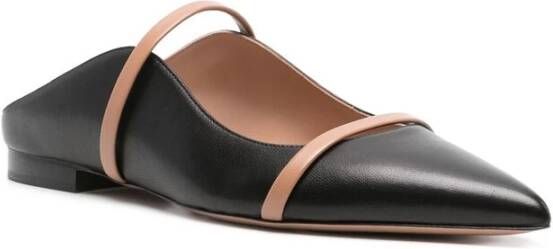 Malone Souliers Zwarte Leren Instap Puntige Neus Schoenen Black Dames