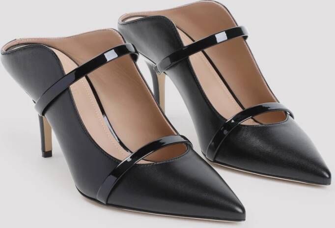 Malone Souliers Zwarte Leren Pumps met Puntige Neus Black Dames