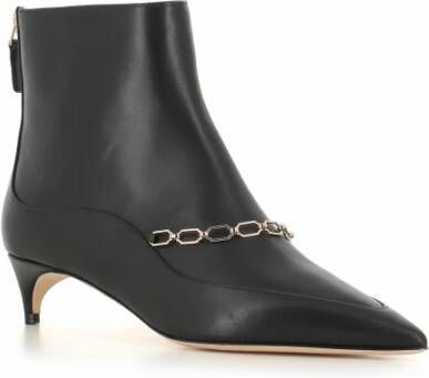 Malone Souliers Zwarte leren puntige laarzen Black Dames