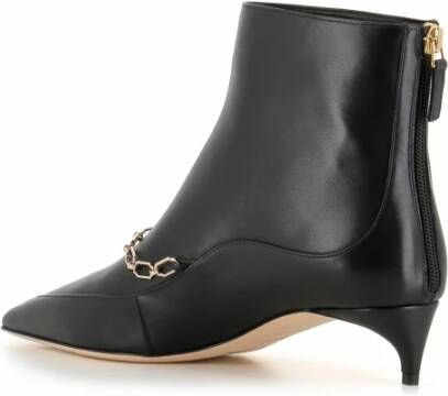 Malone Souliers Zwarte leren puntige laarzen Black Dames