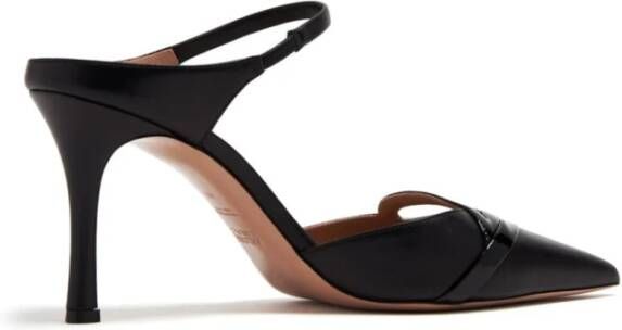 Malone Souliers Zwarte Leren Puntige Slip-On Hakken Black Dames