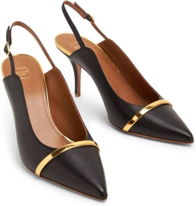 Malone Souliers Zwarte Leren Sling-back Pumps Black Dames