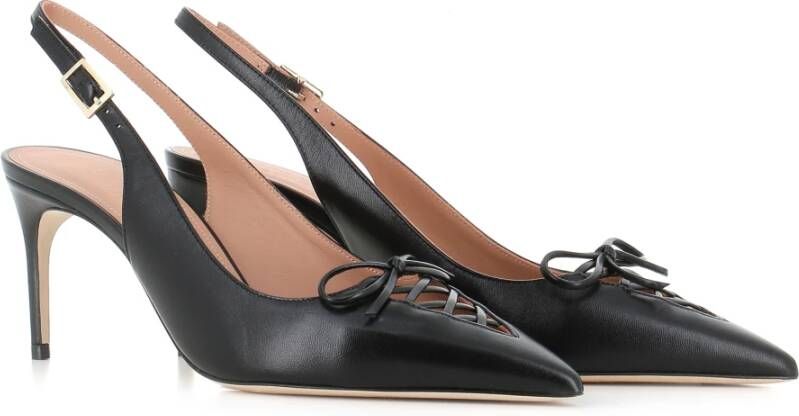 Malone Souliers Zwarte leren slingback hakken Black Dames