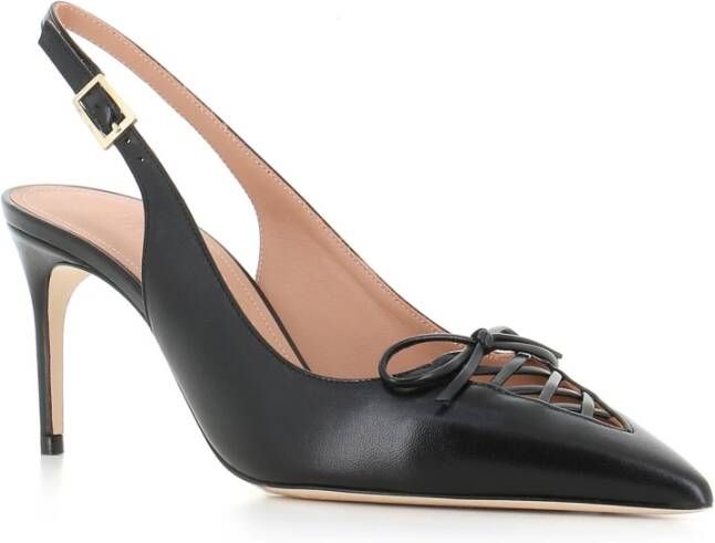 Malone Souliers Zwarte leren slingback hakken Black Dames