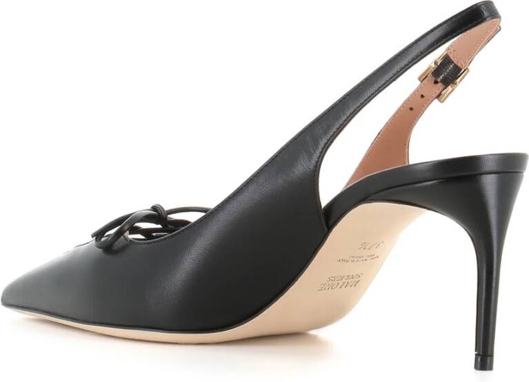 Malone Souliers Zwarte leren slingback hakken Black Dames