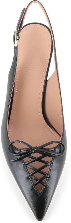 Malone Souliers Zwarte leren slingback hakken Black Dames