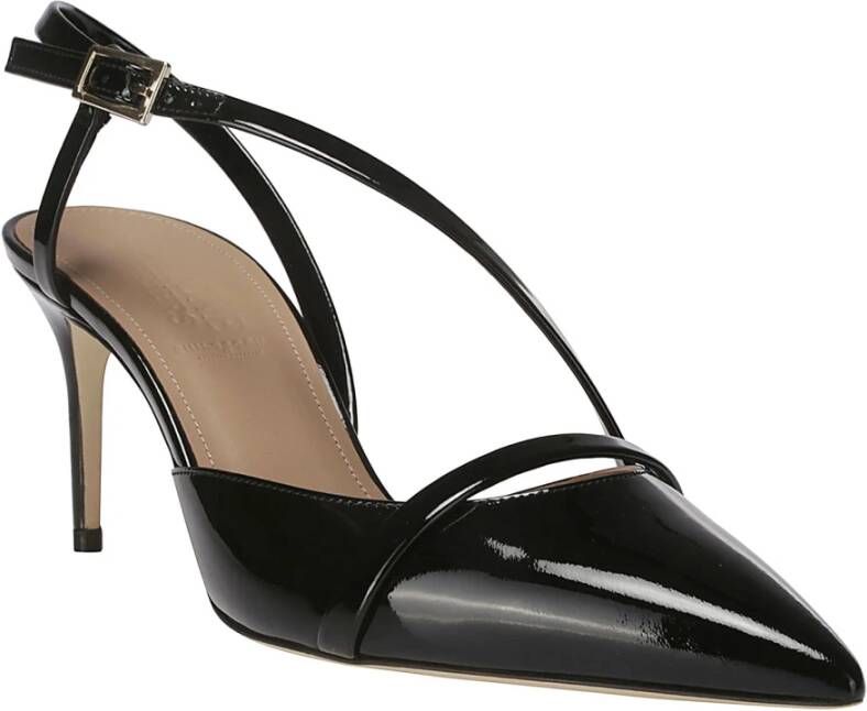 Malone Souliers Zwarte leren stilet slingbacks Black Dames