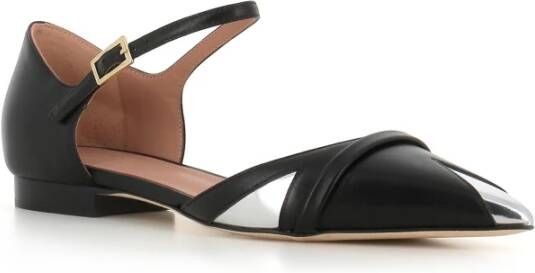 Malone Souliers Zwarte puntige platte schoenen Black Dames