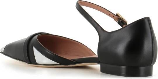 Malone Souliers Zwarte puntige platte schoenen Black Dames