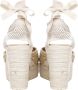 Manebí Beige Espadrilles Sandalen met Enkelveters Beige Dames - Thumbnail 5