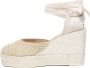 Manebí Beige Espadrilles Sandalen met Enkelveters Beige Dames - Thumbnail 6