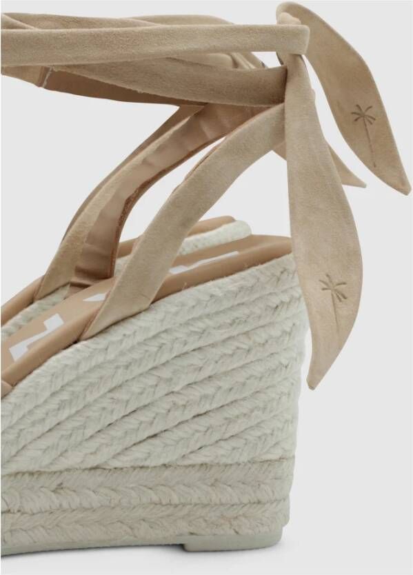 Manebí Champagne Beige Wedges met Knotendetail Beige Dames