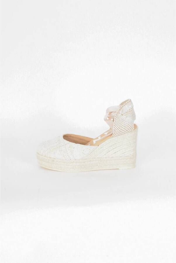 Manebí Gehaakte espadrilles Yucatan model platform Beige Dames