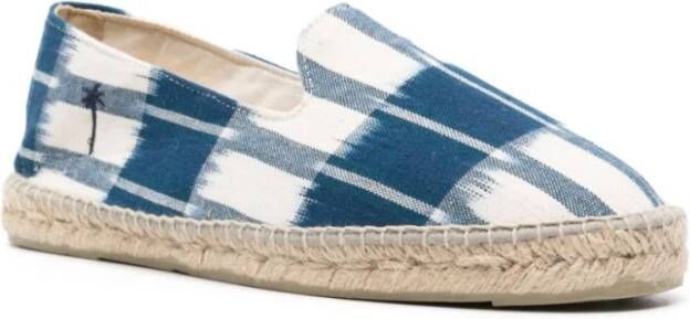 Manebí Geverfde Katoenen Platte Espadrilles Blue Heren