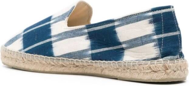 Manebí Geverfde Katoenen Platte Espadrilles Blue Heren