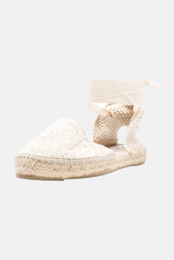 Manebí Macramé Katoenen Espadrilles Slip-On Schoenen Beige Dames