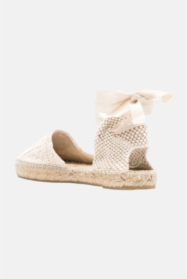 Manebí Macramé Katoenen Espadrilles Slip-On Schoenen Beige Dames