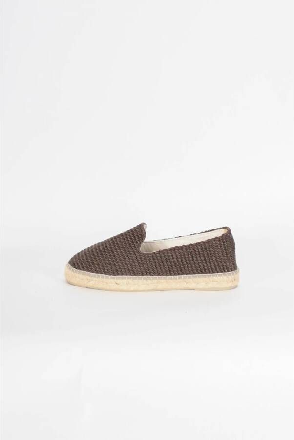 Manebí Raffia Espadrilles met 2cm Hak Brown Dames