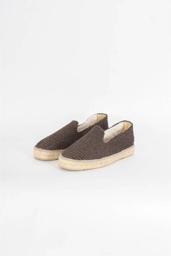 Manebí Raffia Espadrilles met 2cm Hak Brown Dames