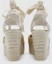 Manebí Beige Espadrilles Sandalen met Enkelveters Beige Dames - Thumbnail 2