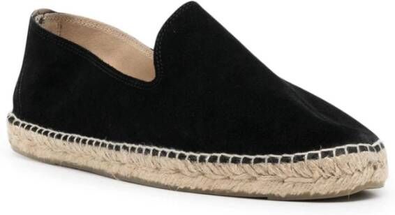 Manebí Zwarte Suède Ronde Neus Espadrilles Black Heren