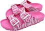 Manila Grace Dubbele Gesp Sandalen in Fuchsia Wit Multicolor Dames - Thumbnail 3