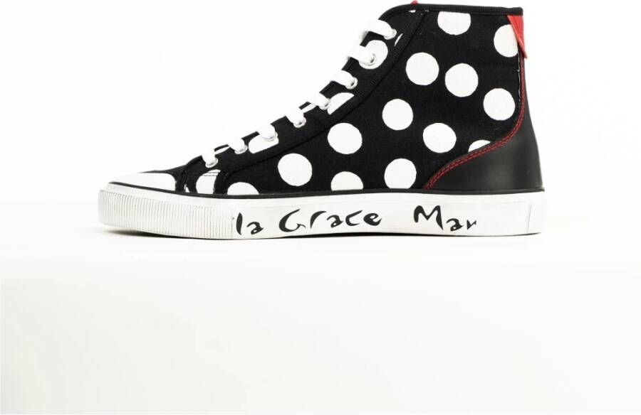 Manila Grace Hoge sneakers met stippen Black Dames