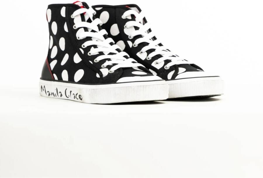 Manila Grace Hoge sneakers met stippen Black Dames