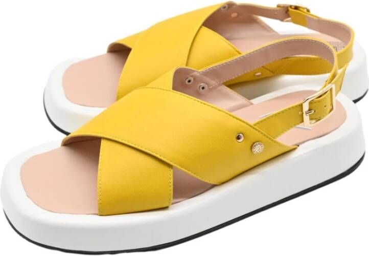 Manila Grace Hoge zool gele sandalen Yellow Dames