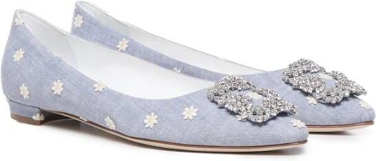 Manolo Blahnik Ballerinas Blue Dames