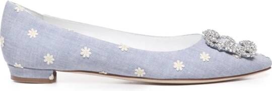 Manolo Blahnik Ballerinas Blue Dames