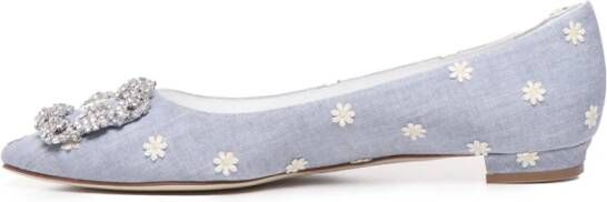 Manolo Blahnik Ballerinas Blue Dames